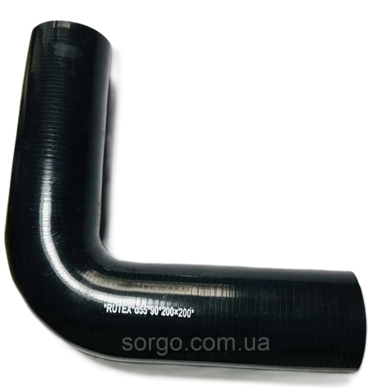 Патрубок (шланг) силіконовий кутовий (90 градусів) діаметр 55 мм