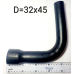 Патрубок гумовий кутовий (90 градусів) переходний, діаметр 32х45 мм